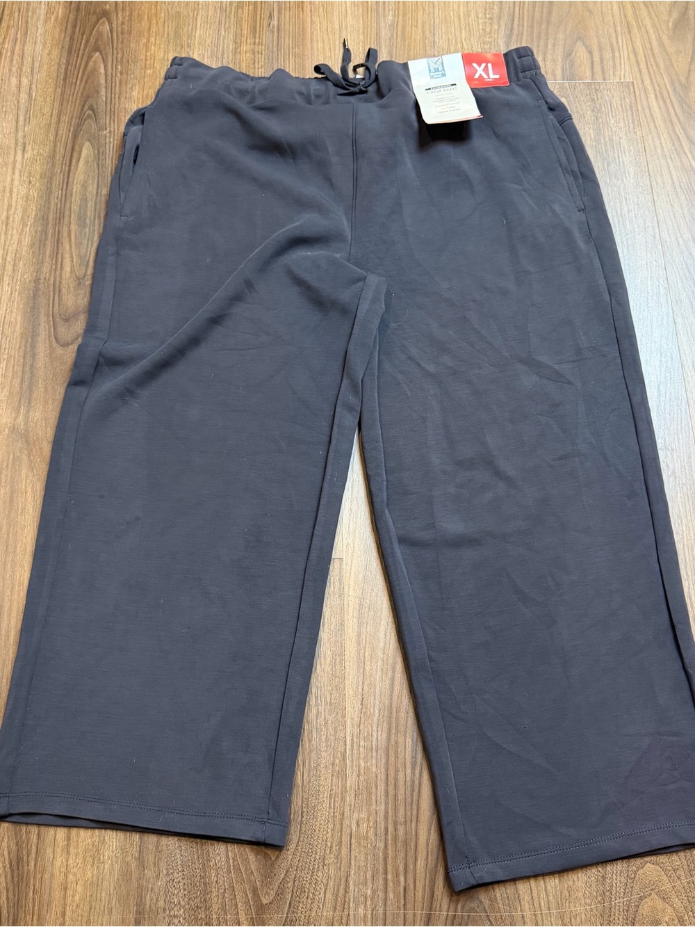 Member’s Mark Sandwash Crop Pant Charcoal Gray Drawstring Sz XL